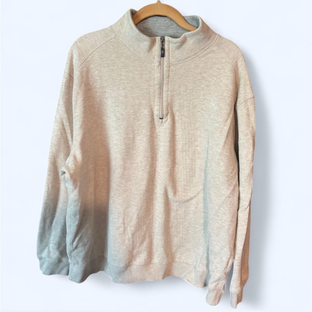 Paradise Collection size XL Men's Beige Half-Zip Sweater